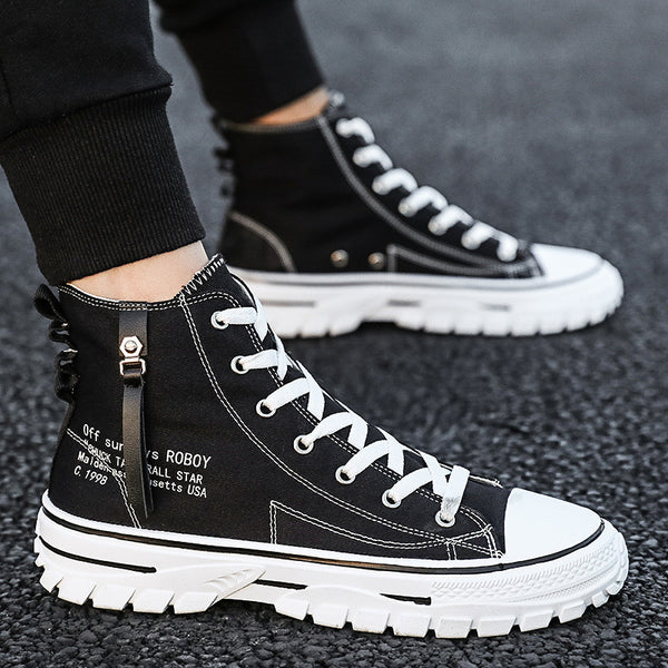 Zapatos de Lona Casual con Suela Gruesa Acolchada