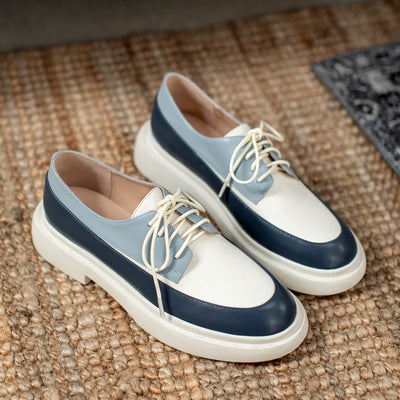 Mocasines Blancos de Cuero Genuino con Plataforma y Cordones - Image 11
