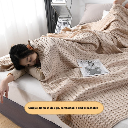 Manta Gasa de Algodón Puro para Cama - Textura Waffle Transpirable - Image 4