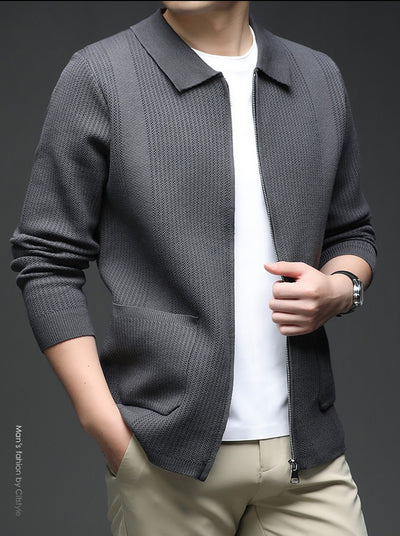 Cardigan Tejido con Cierre para Hombre - Abrigo Casual Elegante - Image 16