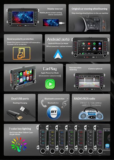 Reproductor Multimedia MP5 para Auto con Pantalla Táctil HD de 7 Pulgadas y Bluetooth - Image 10