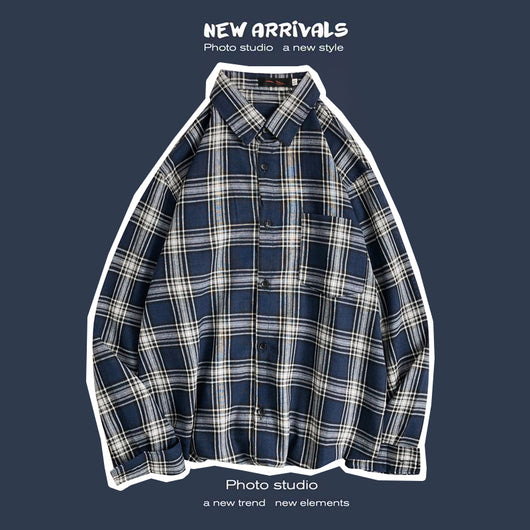 Abrigo Retro de Cuadros para Hombre - Estilo Suelto y Personalidad - Image 27