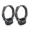 Sterling Plateado Ear Studs Men's New Dorado Hoop Personality Negro A pair