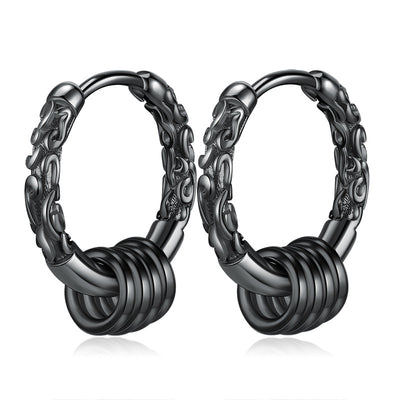 Aretes de Plata Esterlina para Hombre con Diseño de Aro Dorado - Image 5
