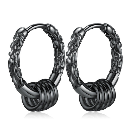 Aretes de Plata Esterlina para Hombre con Diseño de Aro Dorado - Image 5