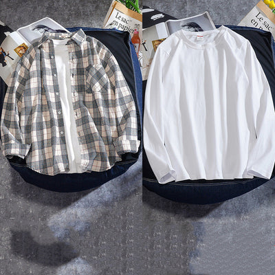 Camisa Cuadriculada Clásica para Hombre - Manga Larga Primavera Otoño - Image 11