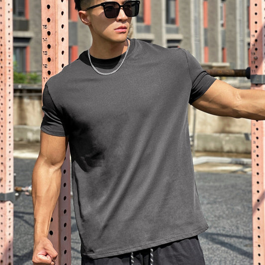 Camiseta Deportiva Suelta de Algodón para Hombre