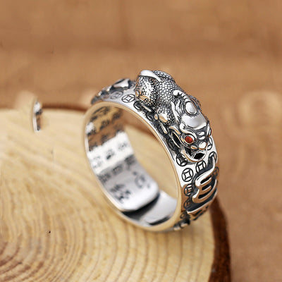 Anillo Pixiu Corazón Sutra Budista - Amuleto de Buena Suerte Unisex - Image 4