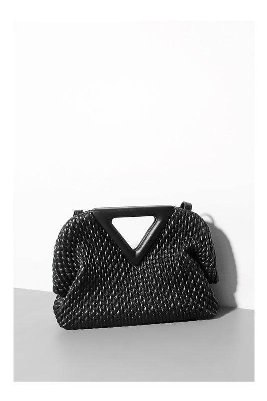 Bolso Nube Triangular de Cuero Vacuno Texturizado
