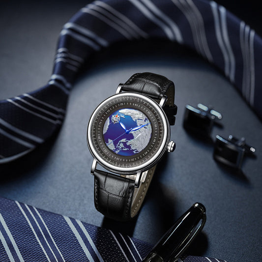 Reloj Deportivo Hombre 3D Tierra Acuático - Cuarzo Premium