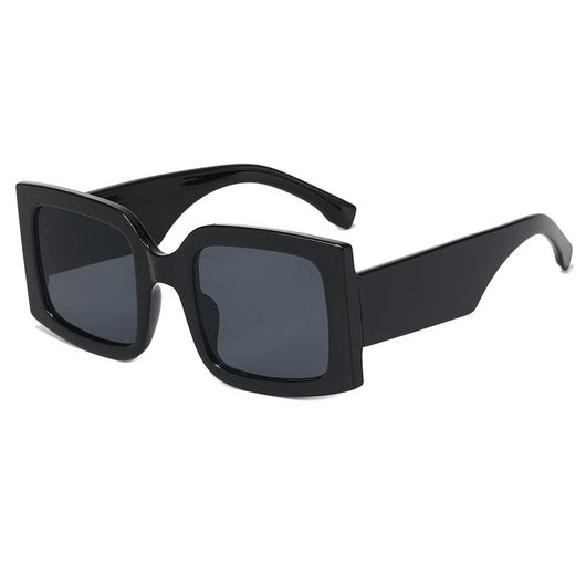 Large-frame green and tortoise shell sunglasses with gradient blue to yellow square lenses. - Image 3