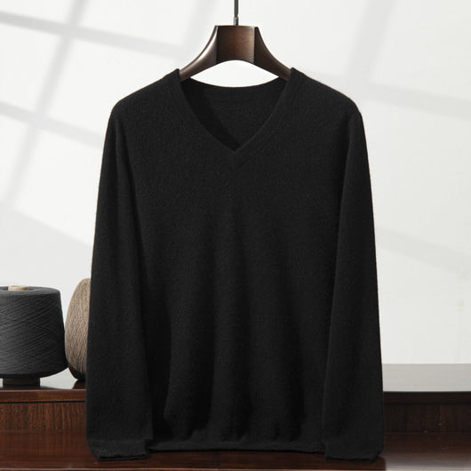 Suéter Minimalista Cuello en V para Hombre - Image 13