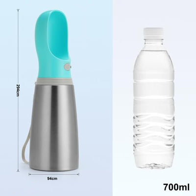 Botella de Agua Portátil para Perros 700ml Acero Inoxidable a Prueba de Fugas - Image 3