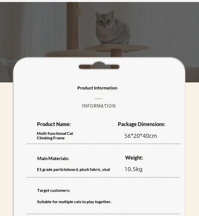 Combo de Árbol Rascador Grande con Cama para Gatos de Uso Doméstico - Image 16