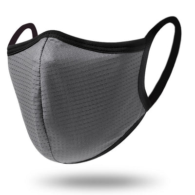 Black breathable polyester dust mask with textured fabric and ear loops, suitable for men and women in all seasons. - Image 5