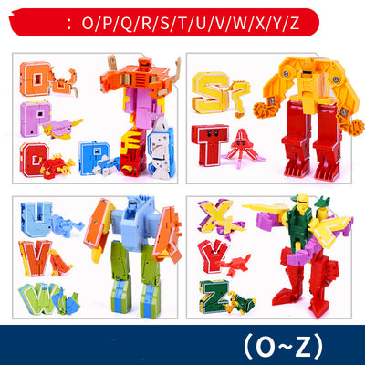 Set Completo de Letras Transformables 4 en 1 con 5 Robots y 6 Figuras de Niños Puzzle - Image 7
