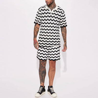 Conjunto Casual de Lana: Camisa Manga Corta y Shorts Texturizados - Image 12