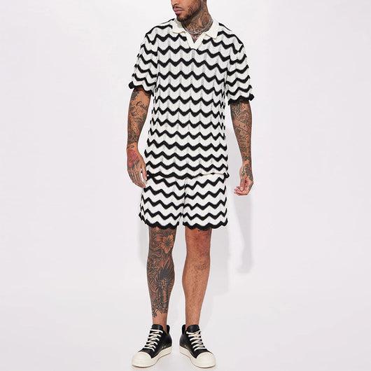 Conjunto Casual de Lana: Camisa Manga Corta y Shorts Texturizados - Image 12