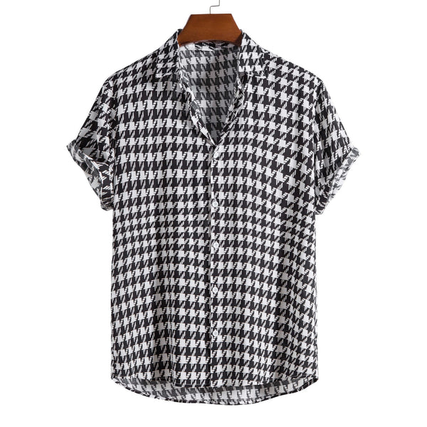 Camisa Estampada de Algodón Manga Corta