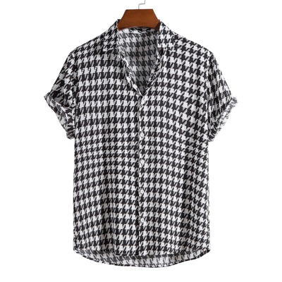 Camisa Estampada de Algodón Manga Corta