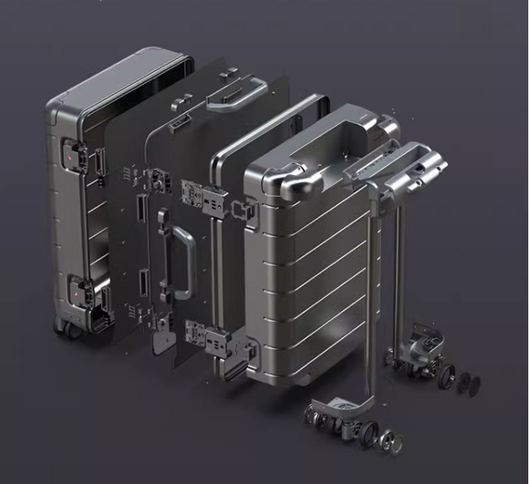Maleta Equipaje Ruedas Universales Aluminio Magnesio