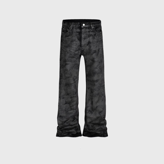 Pantalones Negros de Pierna Ancha con Corte Slim
