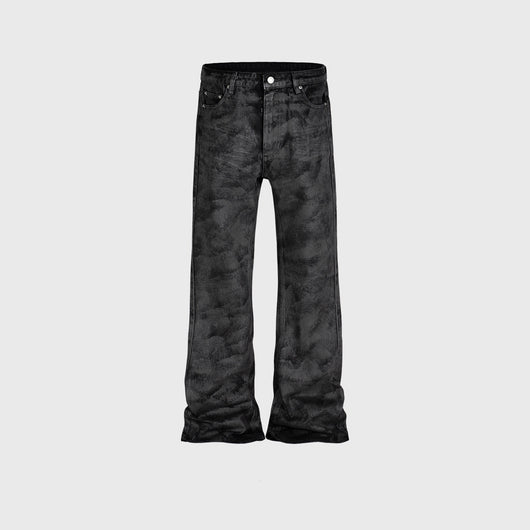 Pantalones Negros de Pierna Ancha con Corte Slim