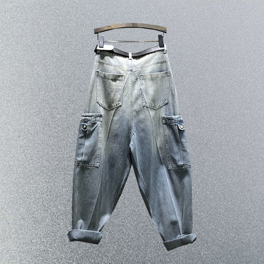 Pantalón Harem Denim Baggy Oversized para Mujer - Estilo Urbano y Cómodo - Image 7