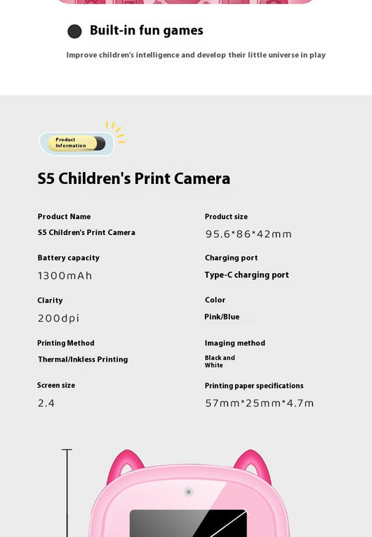 Cámara Digital Instantánea para Niños con Impresión de Fotos HD - Image 6