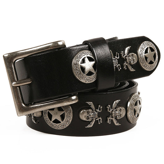 Cinturón de Cuero Unisex con Remaches - Estilo Versátil para Hombre y Mujer - Image 7
