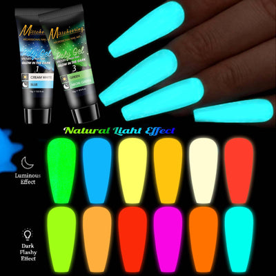 Set de 12 Colores Extensores de Uñas con Lentejuelas