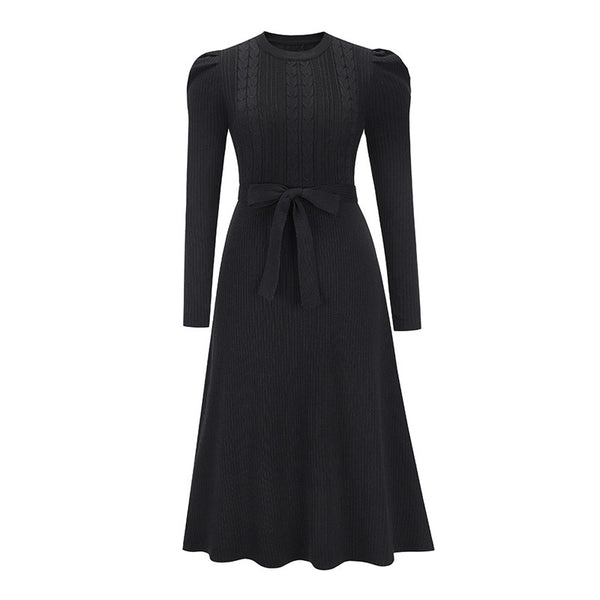 Vestido Base Suéter Largo Cintura Alta Elegante - Image 12