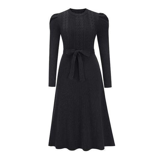 Vestido Base Suéter Largo Cintura Alta Elegante - Image 12