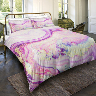 Juego de Cama Mármol Dorado de Tres Piezas - Image 6