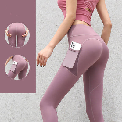 Pantalones Deportivos Cintura Alta con Efecto Realce en Cadera Melocotón - Image 16