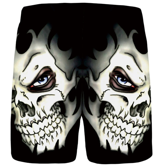 Shorts Deportivos con Estampado 3D Calavera para Hombre