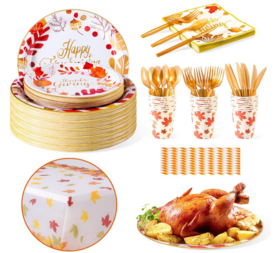 Juego de Platos y Servilletas para Acción de Gracias - Decoración de Mesa Completa - Image 9