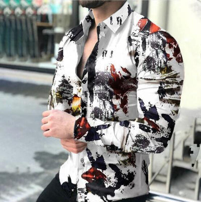 Camisa Casual de Manga Larga con Estampado Digital - Image 8