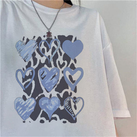 Camiseta Estampada de Algodón Suelta para Mujer - Image 12
