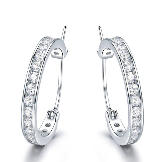 Aretes de Aro Plata con Diamantes - Elegancia Versátil