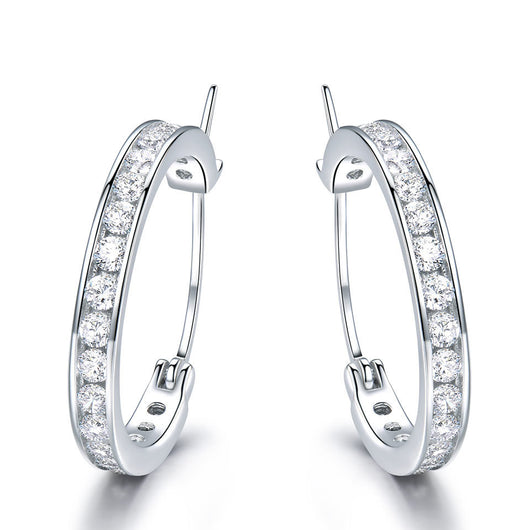 Aretes de Aro Plata con Diamantes - Elegancia Versátil