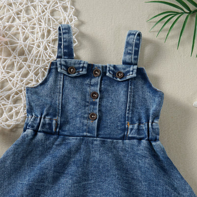 Vestido Denim con Tirantes para Niña - Diseño Clásico y Versátil - Image 4
