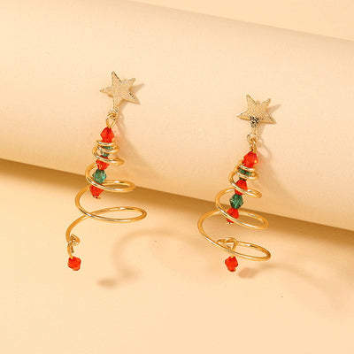 Aretes Navideños Espiral Árbol de Navidad con Estrella - Image 9