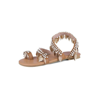 Sandalias Planas Tejidas a Mano con Cuentas - Image 7