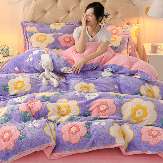 Juego de Sábanas y Edredón Doble Cara Terciopelo Coral - Bedding Premium - Image 8