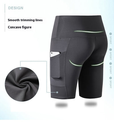 Shorts Deportivos Cintura Alta con Bolsillos Diagonales - Mallas de Entrenamiento Secado Rápido - Image 32