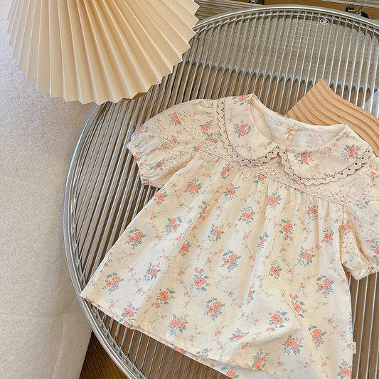 Blusa Floral de Manga Corta para Niñas - Perfecta para el Verano - Image 2