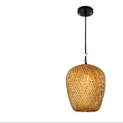 Lámpara Colgante de Bambú Tejido - Diseño Minimalista y Creativo - Image 3