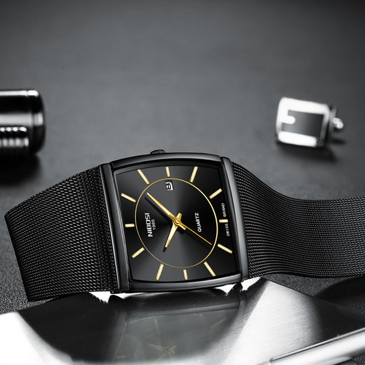 Reloj de Pulsera Masculino con Correa de Malla y Movimiento de Cuarzo - Image 4