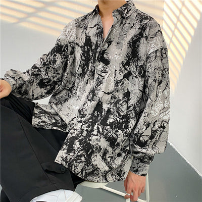 Camisa Casual Estampada de Temperamento Masculino - Image 15